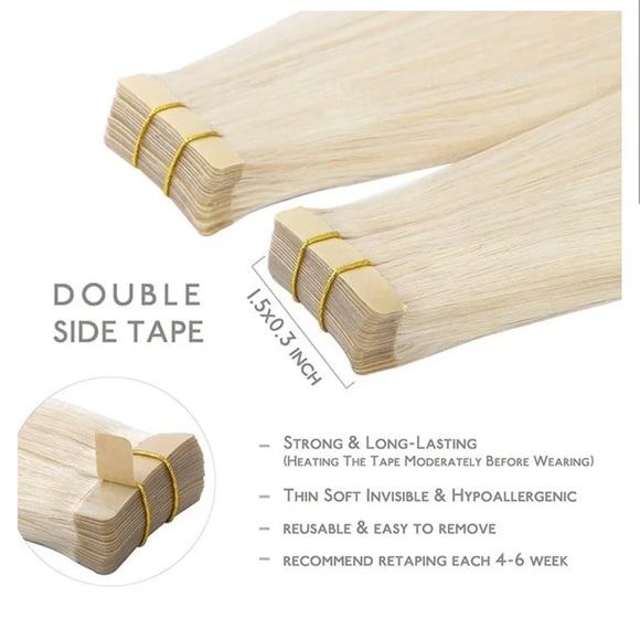 Tape In 100% Human Hair Extensions 50g - Picture 2 of 5